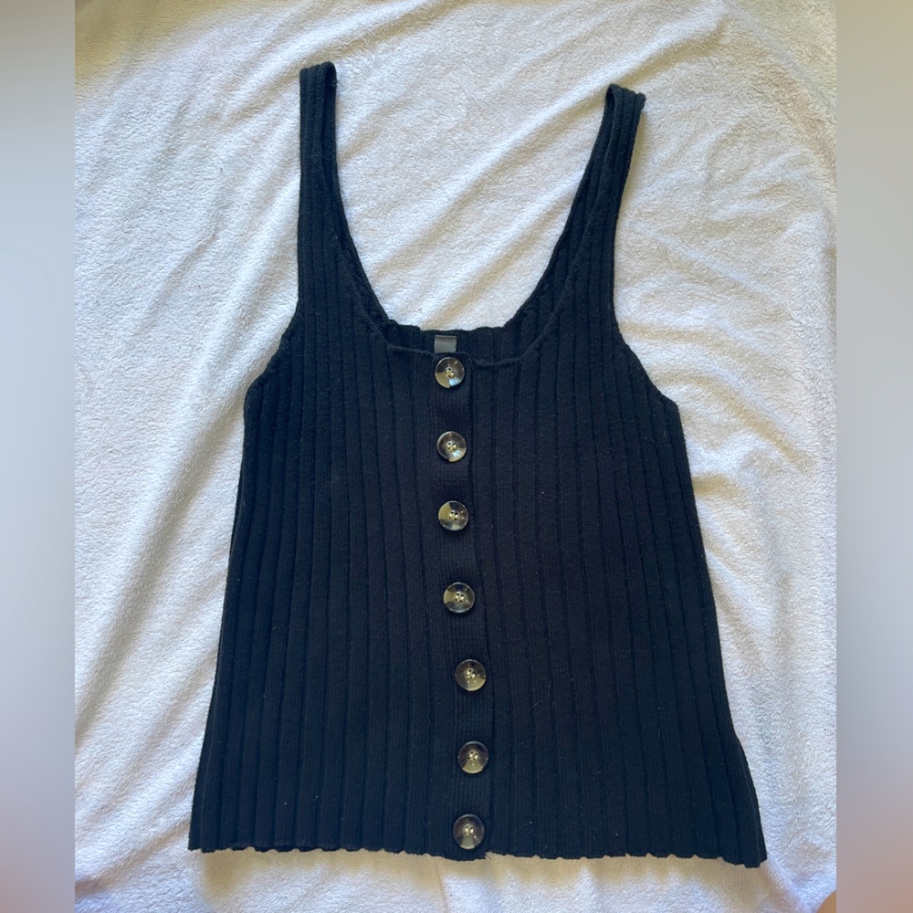 Alya Knit Sweater Tank with Button Detail